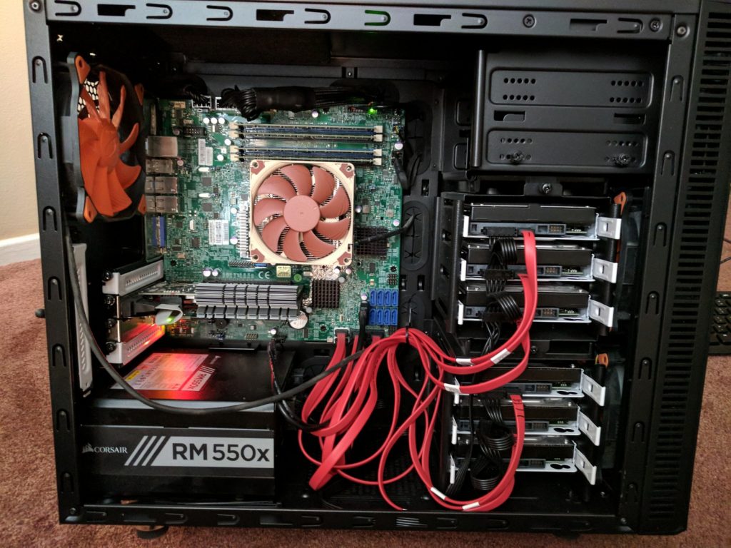 My SuperMicro server in the Fractal Design case